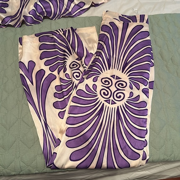 ENTRO, medium, worn twice- Purple and Cream Patterned Jumpsuit - Picture 3 of 8